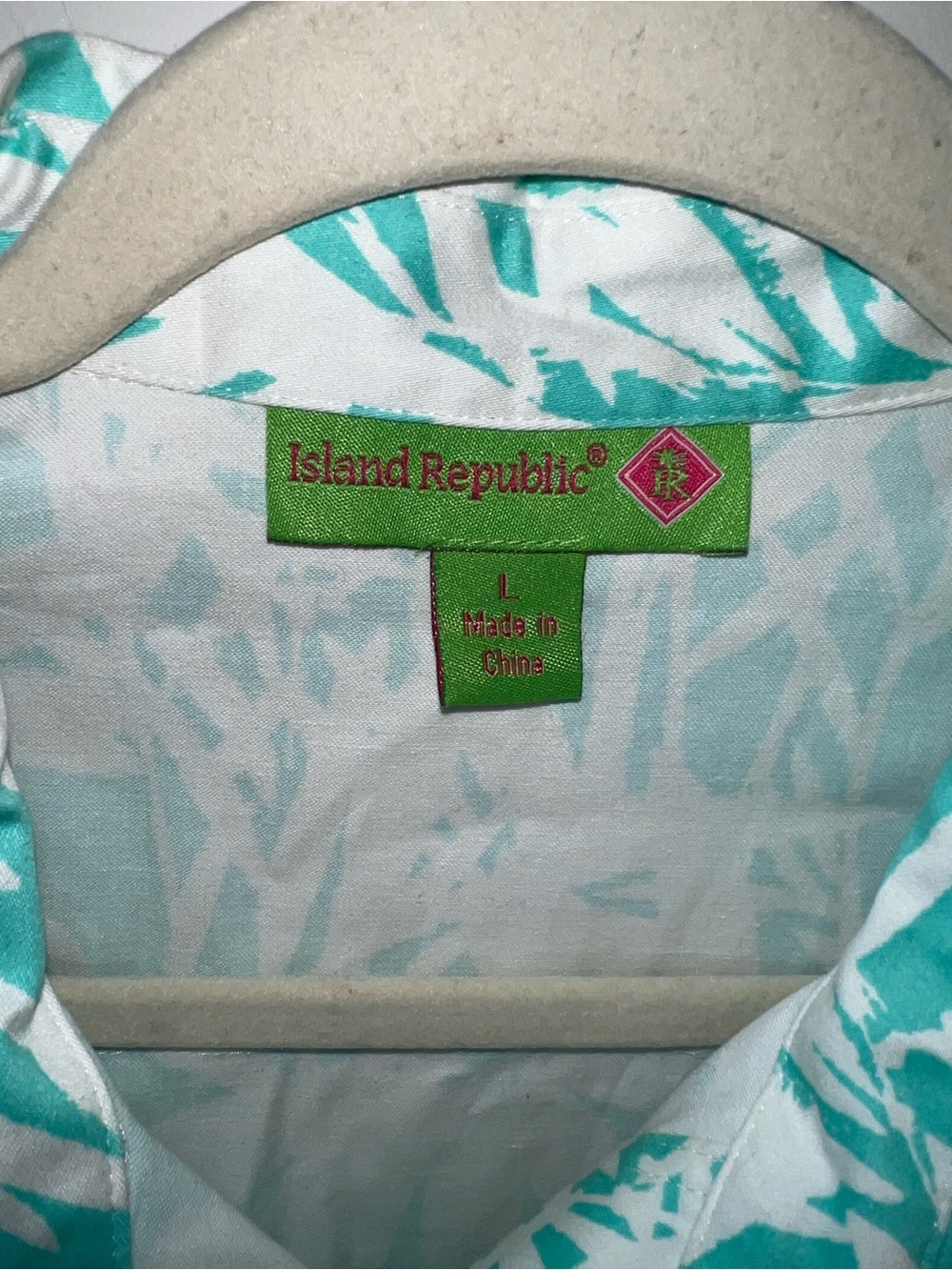 Island Republic Sleeveless Teal & White Floral Shirt Dress Tie Waist 100% Cotton - Picture 4 of 9